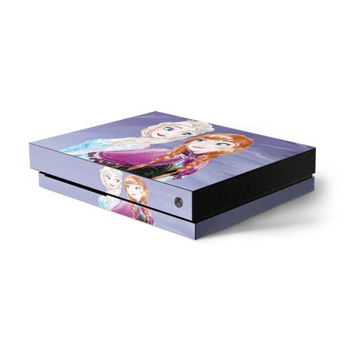 Disney Frozen Elsa and Anna Sisters Art Xbox One X Console Skin