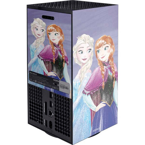 Disney Frozen Elsa and Anna Sisters Art Xbox Series X Console Skin