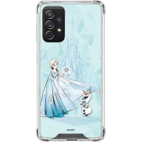Disney Frozen Elsa and Olaf Art Galaxy A72 5G Clear Case