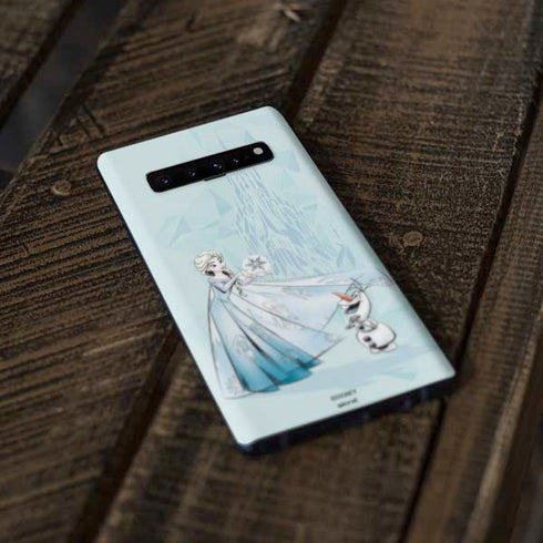 Disney Frozen Elsa and Olaf Art Galaxy S10 Skin