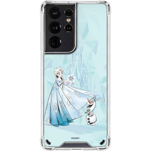 Disney Frozen Elsa and Olaf Art Galaxy S21 Ultra 5G Clear Case