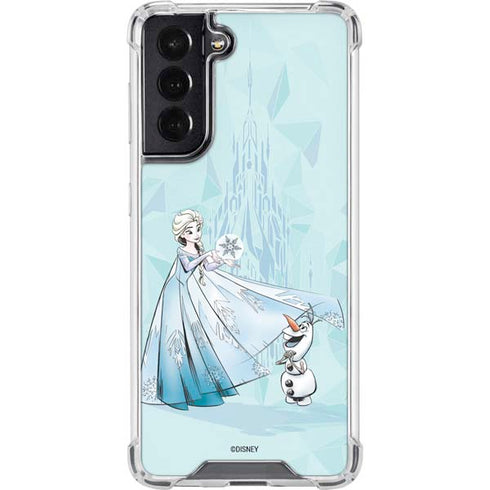Disney Frozen Elsa and Olaf Art Galaxy S22 Clear Case