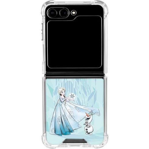 Disney Frozen Elsa and Olaf Art Galaxy Z Flip5 5G Clear Case