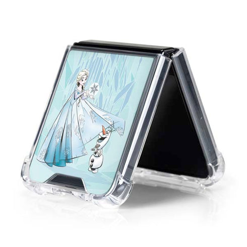 Disney Frozen Elsa and Olaf Art Galaxy Z Flip5 5G Clear Case
