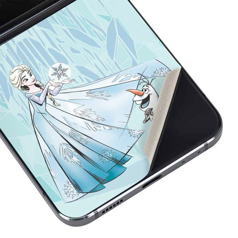 Disney Frozen Elsa and Olaf Art Galaxy Z Flip5 5G Skin
