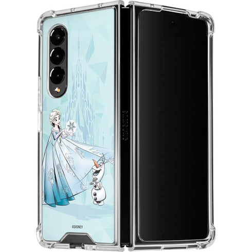 Disney Frozen Elsa and Olaf Art Galaxy Z Fold4 5G Clear Case