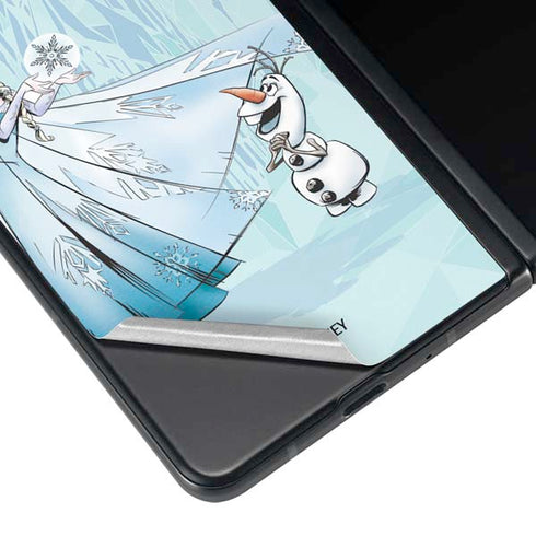 Disney Frozen Elsa and Olaf Art Galaxy Z Fold4 5G Skin