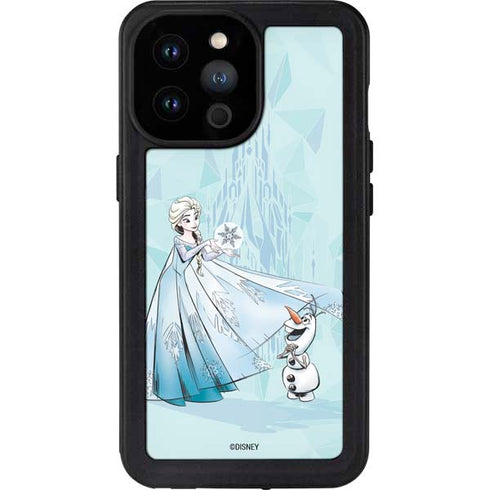 Disney Frozen Elsa and Olaf Art iPhone 14 Pro Max Waterproof Case
