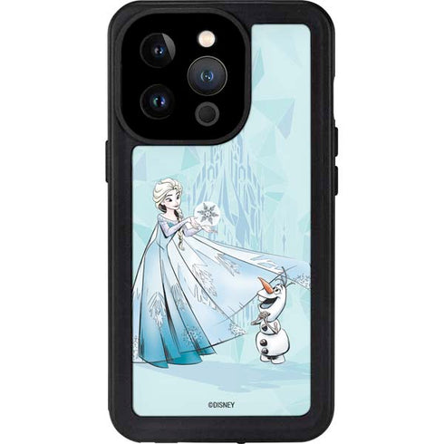 Disney Frozen Elsa and Olaf Art iPhone 14 Pro Waterproof Case