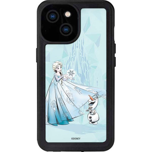 Disney Frozen Elsa and Olaf Art iPhone 15 Waterproof Case