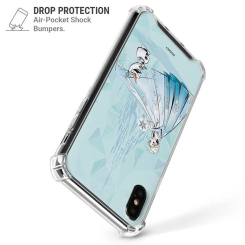 Disney Frozen Elsa and Olaf Art iPhone XS Max Clear Case