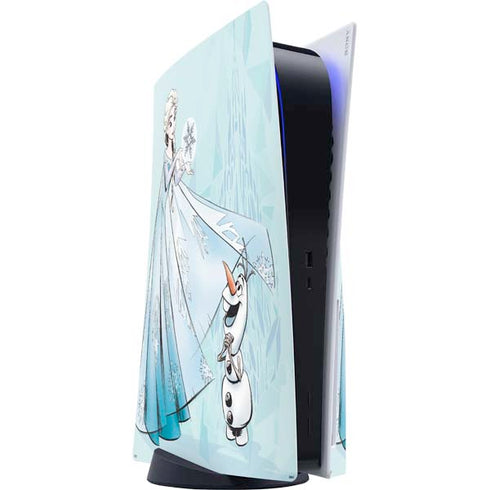 Disney Frozen Elsa and Olaf Art PS5 Console Skin