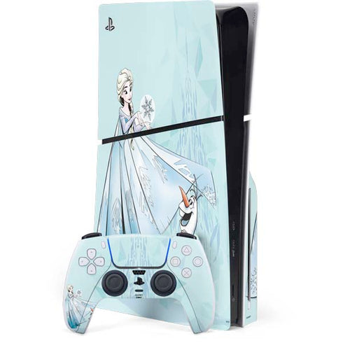 Disney Frozen Elsa and Olaf Art PS5 Slim Disk Bundle Skin