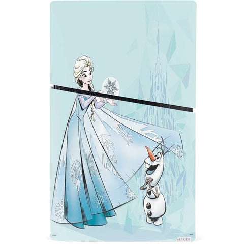 Disney Frozen Elsa and Olaf Art PS5 Slim Digital Edition Bundle Skin