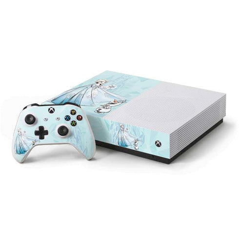 Disney Frozen Elsa and Olaf Art Xbox One S All-Digital Edition Bundle Skin