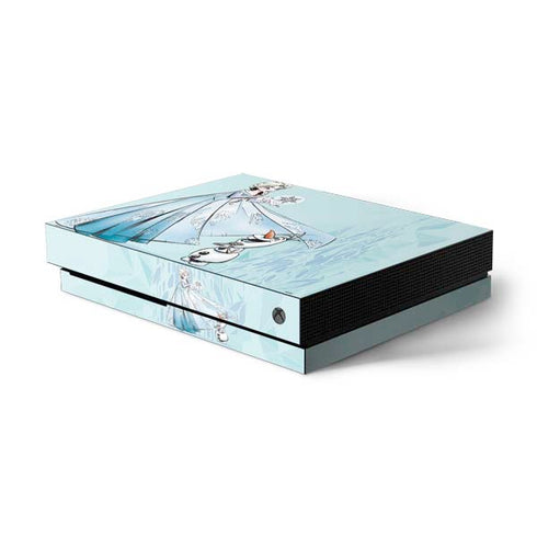 Disney Frozen Elsa and Olaf Art Xbox One X Console Skin