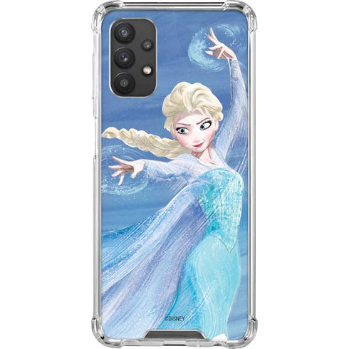 Disney Frozen Elsa Icy Powers Art Galaxy A32 5G Clear Case