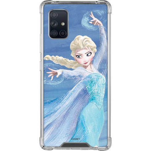 Disney Frozen Elsa Icy Powers Art Galaxy A71 5G Clear Case