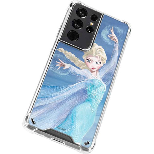 Disney Frozen Elsa Icy Powers Art Galaxy S21 Ultra 5G Clear Case