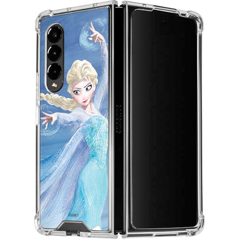 Disney Frozen Elsa Icy Powers Art Galaxy Z Fold4 5G Clear Case
