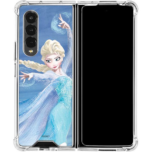 Disney Frozen Elsa Icy Powers Art Galaxy Z Fold4 5G Clear Case