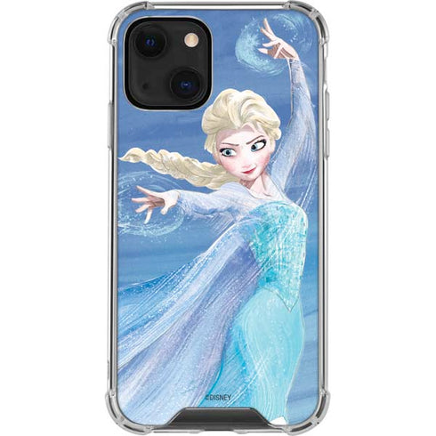 Disney Frozen Elsa Icy Powers Art iPhone 14 Plus Clear Case