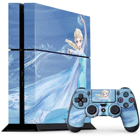 Disney Frozen Elsa Icy Powers Art PS4 Console and Controller Bundle Skin
