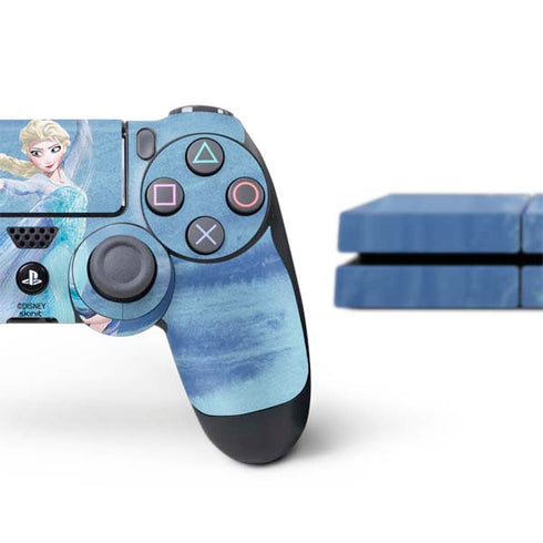 Disney Frozen Elsa Icy Powers Art PS4 Console and Controller Bundle Skin
