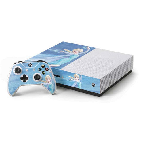 Disney Frozen Elsa Icy Powers Art Xbox One S Console and Controller Bundle Skin