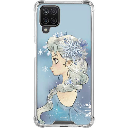 Disney Frozen Elsa Side Portrait Art Galaxy A12 Clear Case