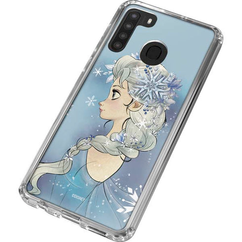 Disney Frozen Elsa Side Portrait Art Galaxy A21 Clear Case