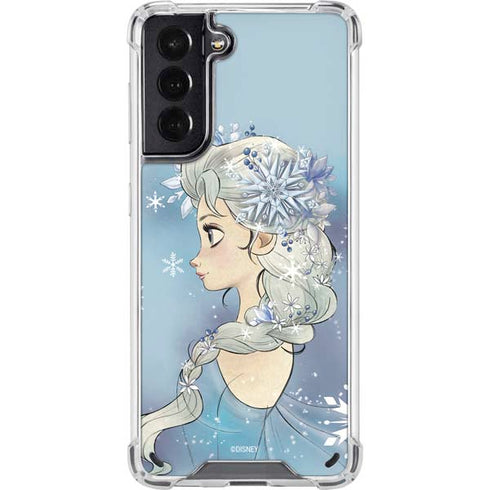 Disney Frozen Elsa Side Portrait Art Galaxy S21 5G Clear Case