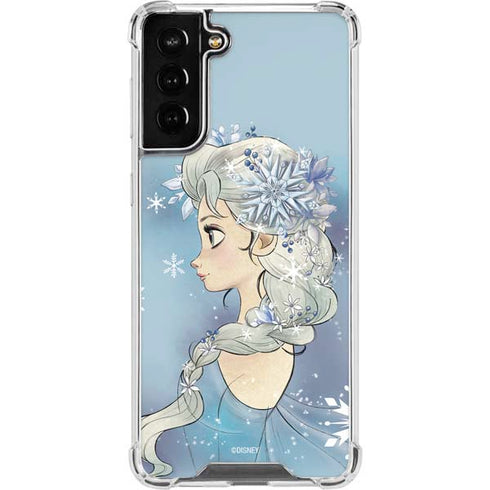 Disney Frozen Elsa Side Portrait Art Galaxy S21 FE Clear Case