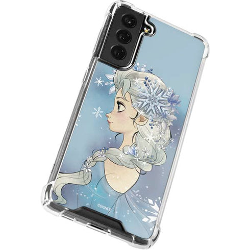 Disney Frozen Elsa Side Portrait Art Galaxy S21 FE Clear Case