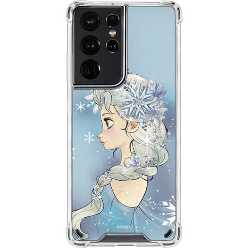 Disney Frozen Elsa Side Portrait Art Galaxy S21 Ultra 5G Clear Case