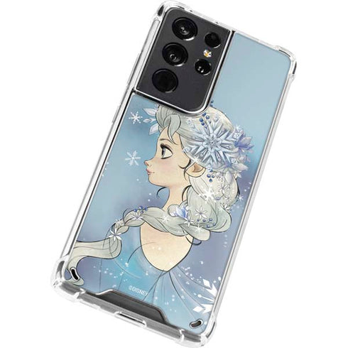 Disney Frozen Elsa Side Portrait Art Galaxy S21 Ultra 5G Clear Case