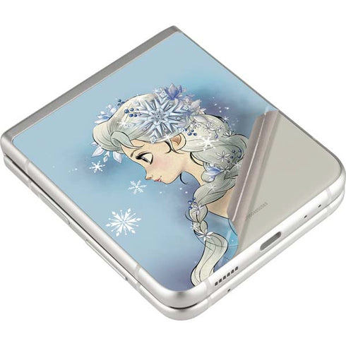 Disney Frozen Elsa Side Portrait Art Galaxy Z Flip3 5G Skin
