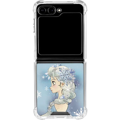 Disney Frozen Elsa Side Portrait Art Galaxy Z Flip5 5G Clear Case