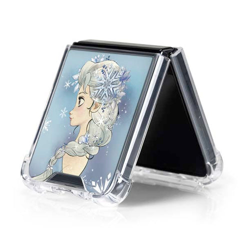 Disney Frozen Elsa Side Portrait Art Galaxy Z Flip5 5G Clear Case