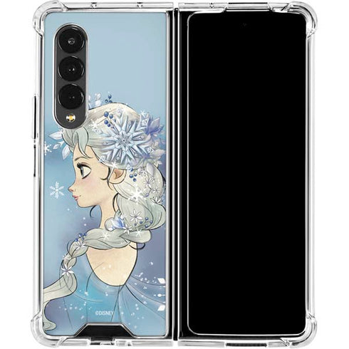 Disney Frozen Elsa Side Portrait Art Galaxy Z Fold4 5G Clear Case
