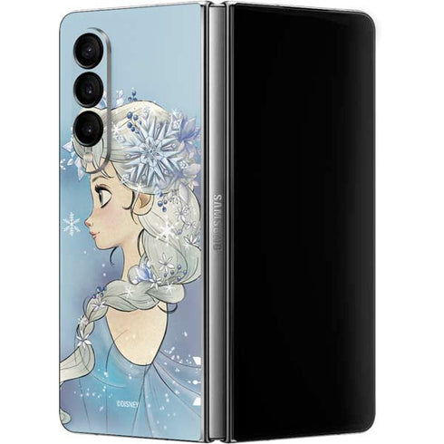 Disney Frozen Elsa Side Portrait Art Galaxy Z Fold4 5G Skin