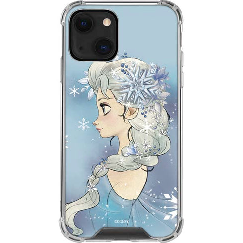 Disney Frozen Elsa Side Portrait Art iPhone 14 Plus Clear Case