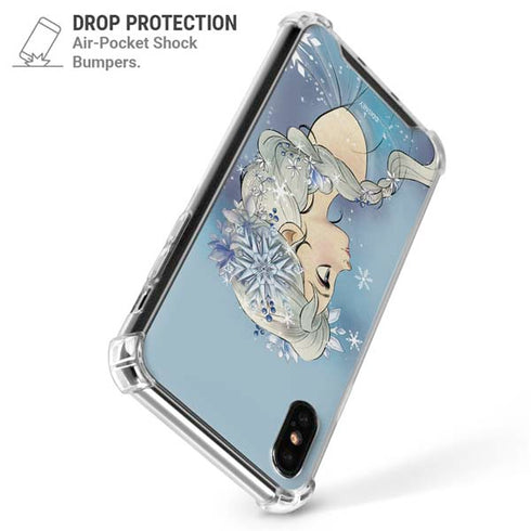 Disney Frozen Elsa Side Portrait Art iPhone XS Max Clear Case