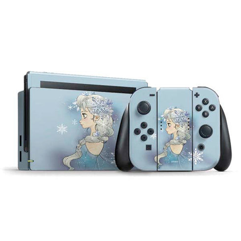 Disney Frozen Elsa Side Portrait Art Nintendo Switch Bundle Skin
