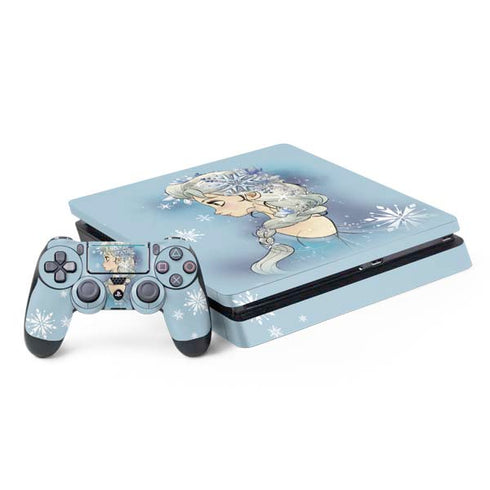 Disney Frozen Elsa Side Portrait Art PS4 Slim Bundle Skin