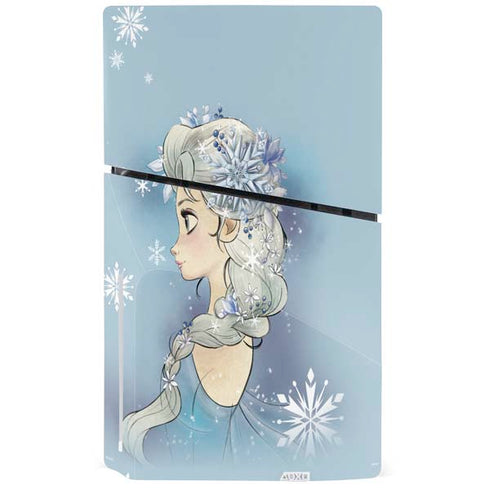 Disney Frozen Elsa Side Portrait Art PS5 Slim Disk Console Skin