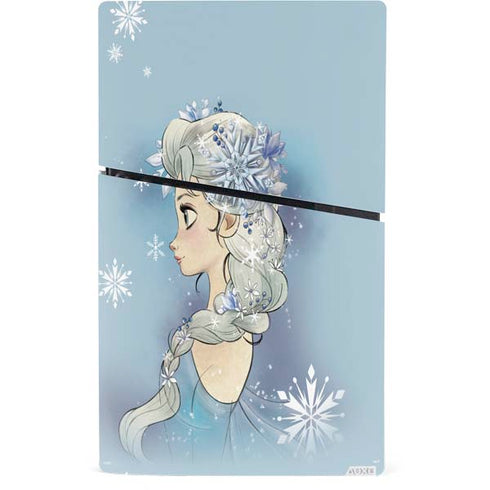 Disney Frozen Elsa Side Portrait Art PS5 Slim Digital Edition Bundle Skin