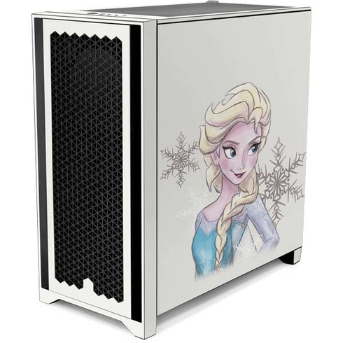 Disney Frozen Elsa Snowflakes Art Corsair 4000D Tempered Glass Mid-Tower ATX Case Skin