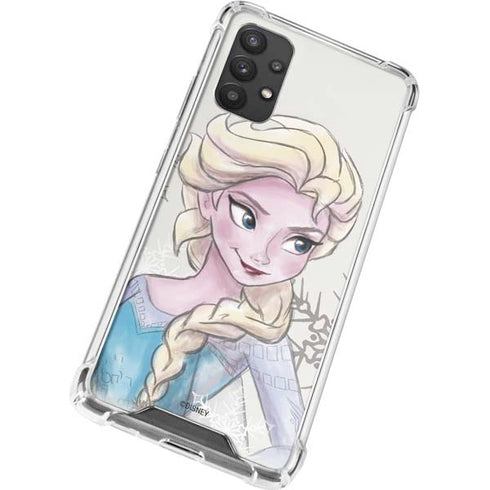 Disney Frozen Elsa Snowflakes Art Galaxy A32 5G Clear Case