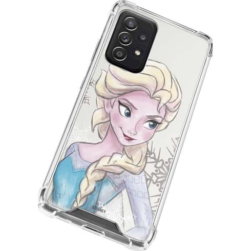 Disney Frozen Elsa Snowflakes Art Galaxy A52 5G Clear Case